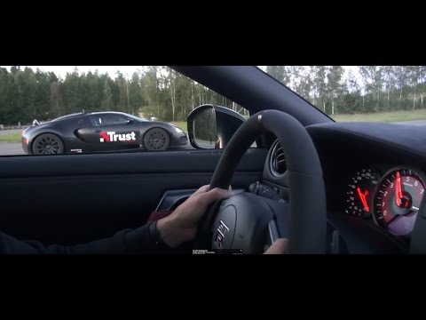 DRAG RACE Nismo GT-R vs Bugatti Veyron 16.4 SECOND ANGLE fron Nissan Nismo GT-R fron a DIG