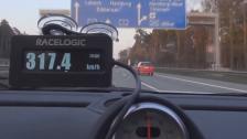 317,4 km/h (198,4 mph) stock Porsche 911 Turbo (997 PDK) GPS on German Autobahn with Gustav