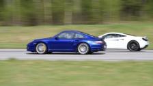 Porsche 911 Turbo S (997) vs McLaren MP4-12C (factory upgrade) GTBOARD.com