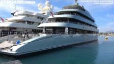 [4k] Swede Lukas Lundins gorgeous yacht Savannah docked in YCA, worlds largest hybrid yacht in 4k