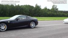 HD: Ferrari 599 GTB F1 vs Koenigsegg CCR Exteriour Cam: GTBOARD.com
