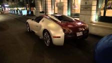 TWO Bugatti Veyrons outside Four Seasons Hotel in Geneva, Switzerland central Europe i March 2013