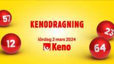 Keno lördag 2 mars