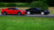 HD: Ferrari 599 GTB F1 vs Nissan GTR GTBOARD.com