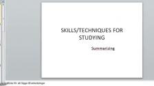 Studying techniques and skills summarizing