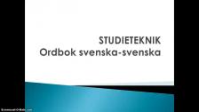 Studieteknik - ordbok svenska svenska