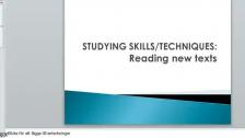 Techniques and skills reading new texts